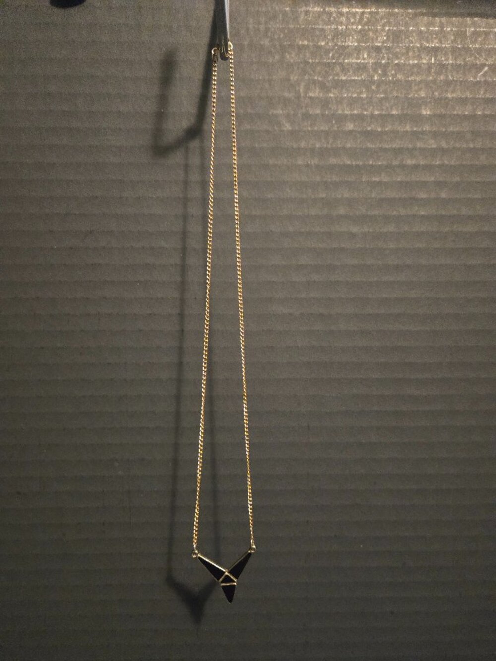 Necklace Black and Gold Triangle Length 9"